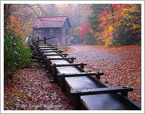 450704   Mingus Mill during an early morning rain storm